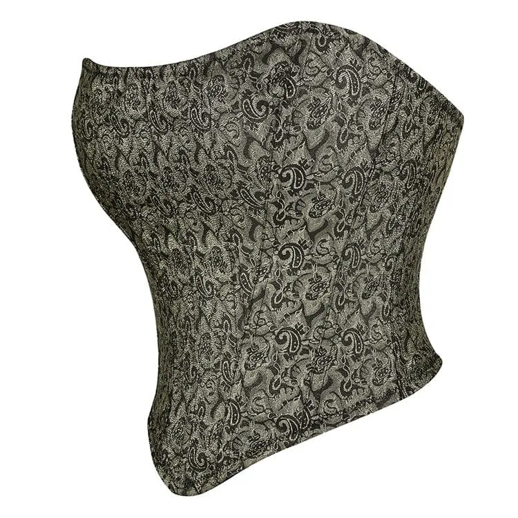 Gothic Jacquard Reißverschluss Vollbrustkorsett für Damen