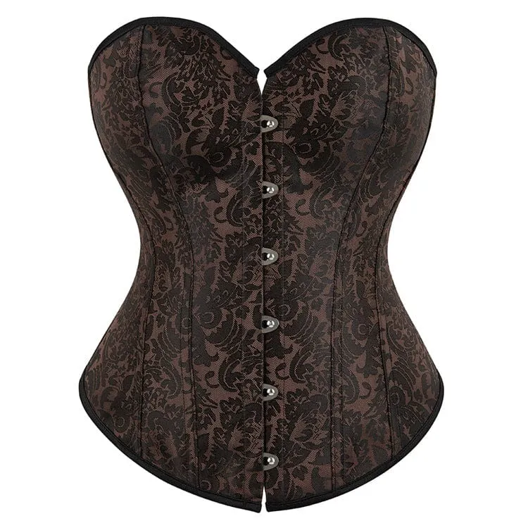 Gothic Strappy Damen Korsett mit floralem Print
