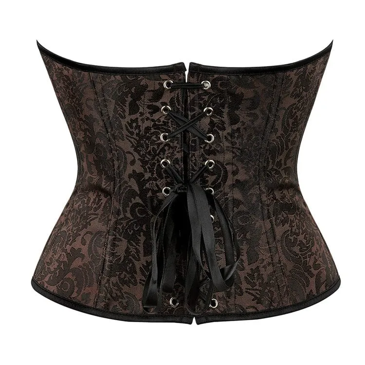 Gothic Strappy Damen Korsett mit floralem Print