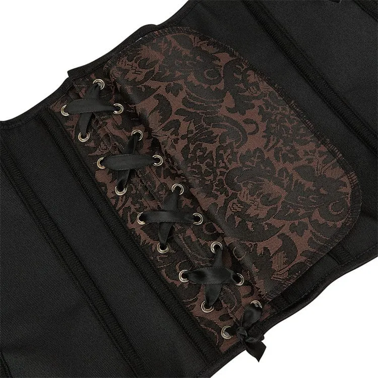 Gothic Strappy Damen Korsett mit floralem Print