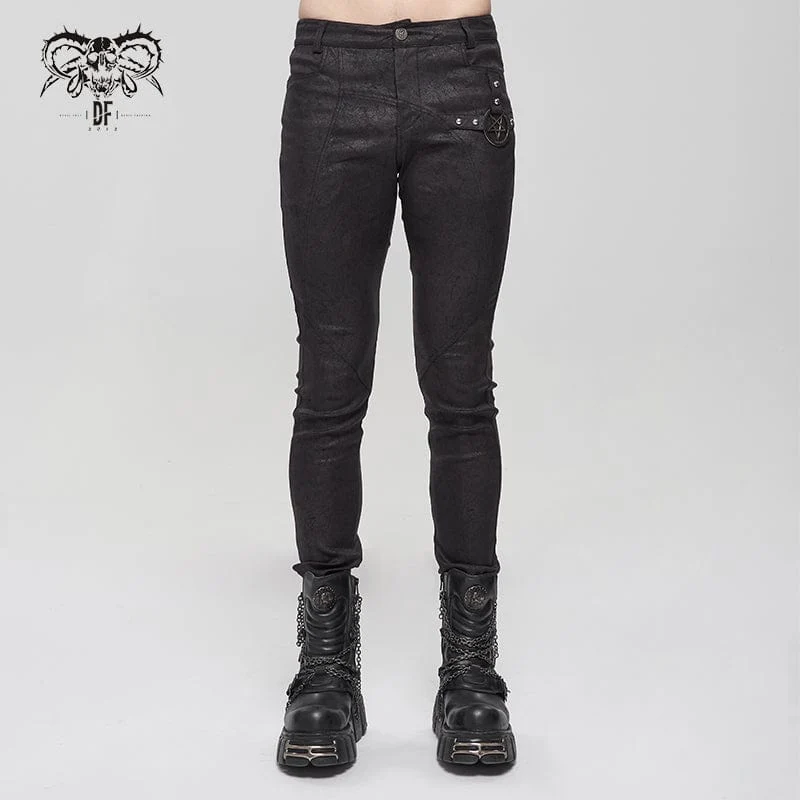 Herren Gothic Slim Fit Metal Star Hose