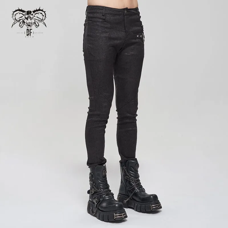 Herren Gothic Slim Fit Metal Star Hose