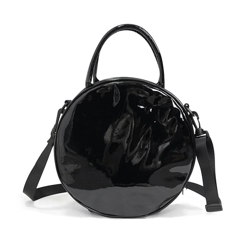 Damen Punk Moon Skull Faux Lackledertasche