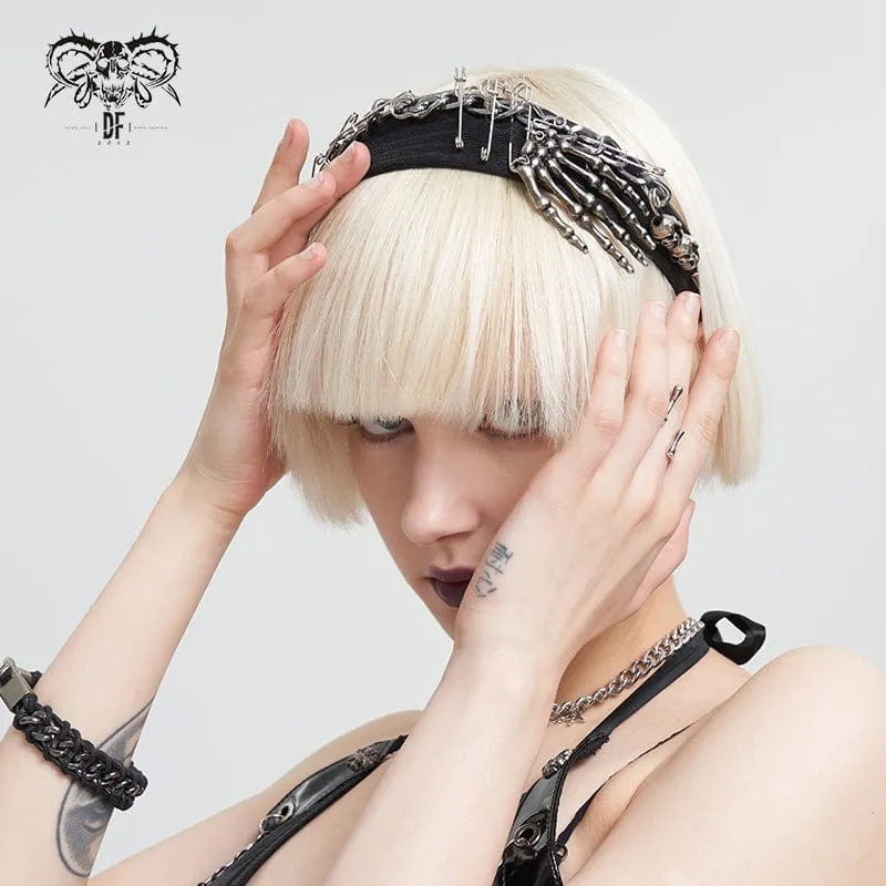 Damen Punk Metal Skeleton Splice Haarband