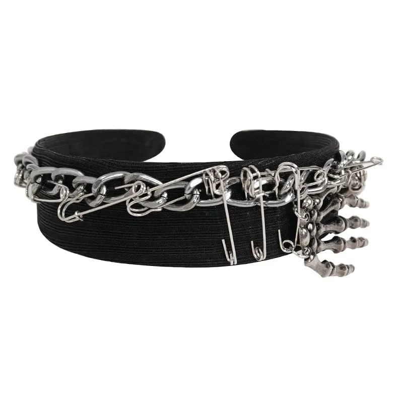 Damen Punk Metal Skeleton Splice Haarband