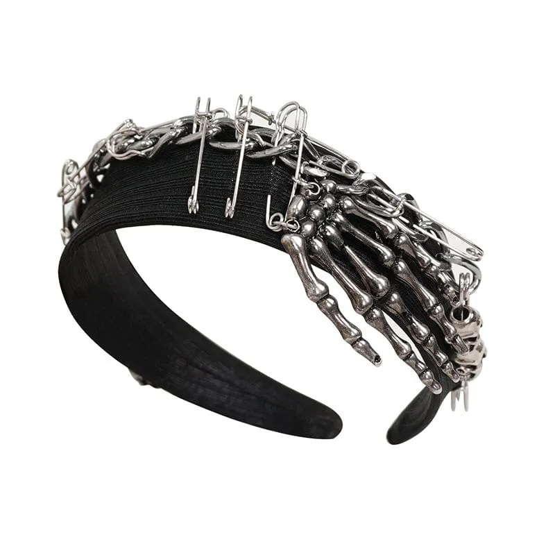 Damen Punk Metal Skeleton Splice Haarband