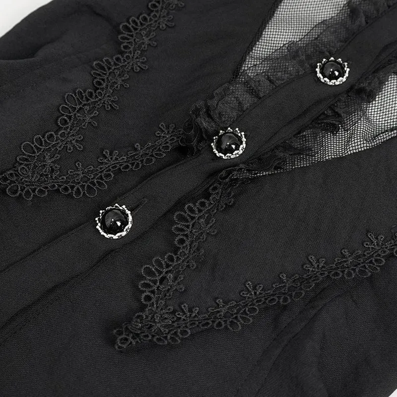 Gothic Riemchen Blumen bestickte gekräuselte Weste für Damen