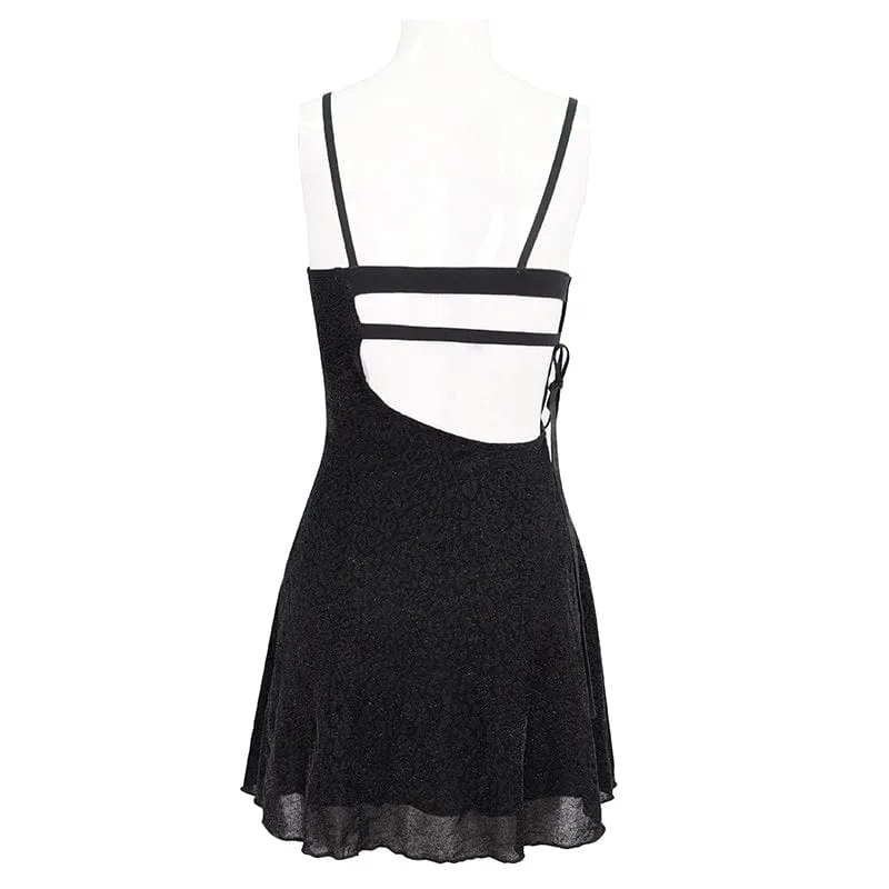 Asymmetrisches Riemchen-Slip-Kleid mit Punk-Ausschnitt für Damen