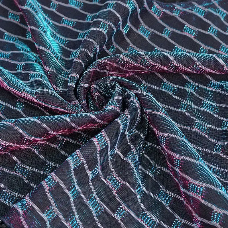 Crop-Top aus gespleißtem Mesh mit Grunge-Scaly-Print und Schnallenriemen für Damen