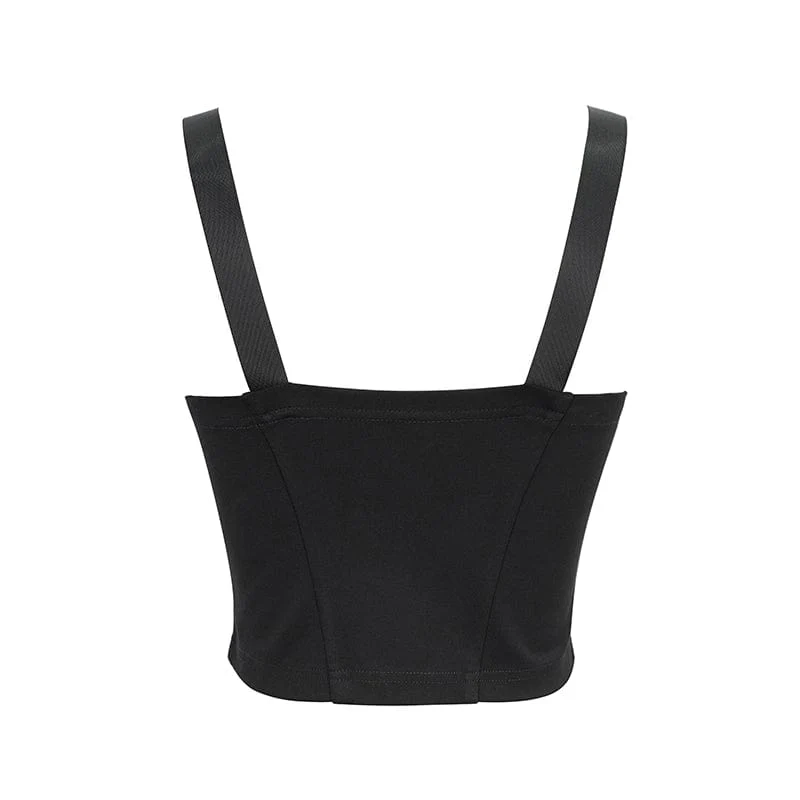 Damen Punk Star Bustier mit Reißverschlussschnalle