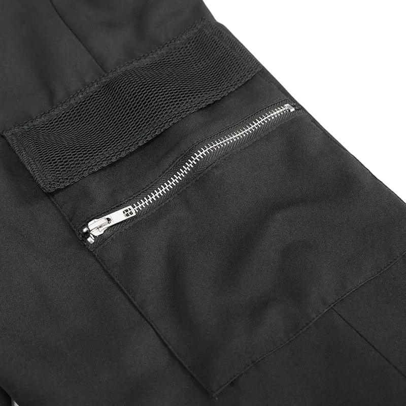 Damen-Hose mit Punk-Schnallen und Kordelzug