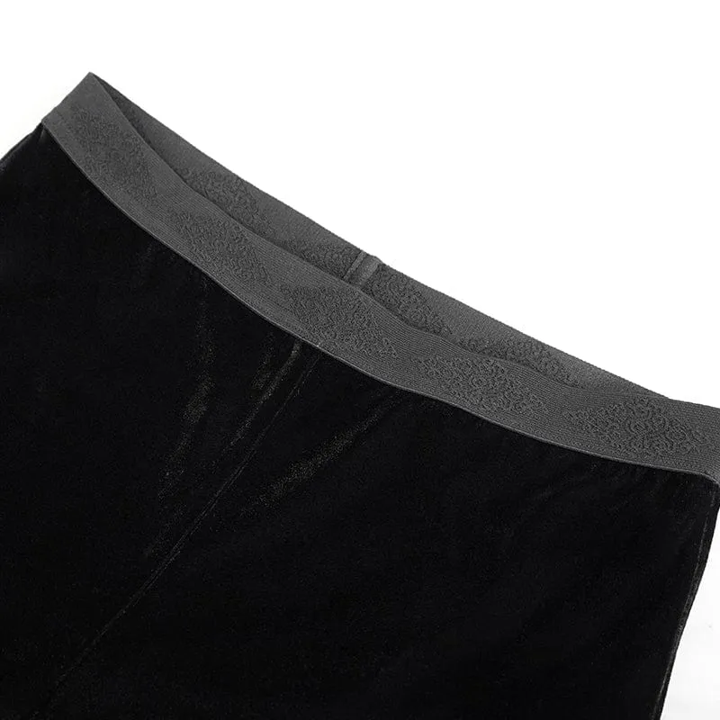 Damen Gothic Strappy Lace Splice Flared Leggings
