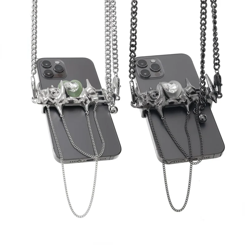 Punk-Herz-Telefon-Fall-Kette