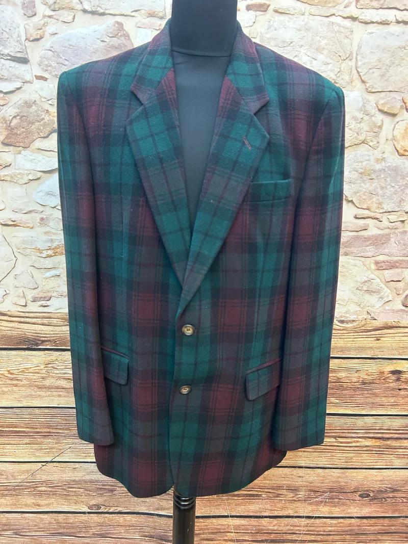 Vintage Sakko "Cashmere & Wool" kariert, Gr.102