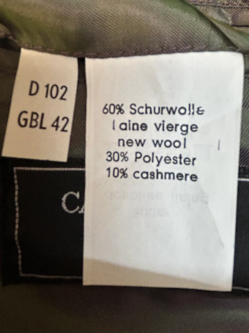 Vintage Sakko "Cashmere & Wool" kariert, Gr.102