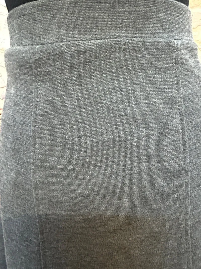 Vintage Wollrock grau A-Linie Midi 80er/90er Gr. 38–40