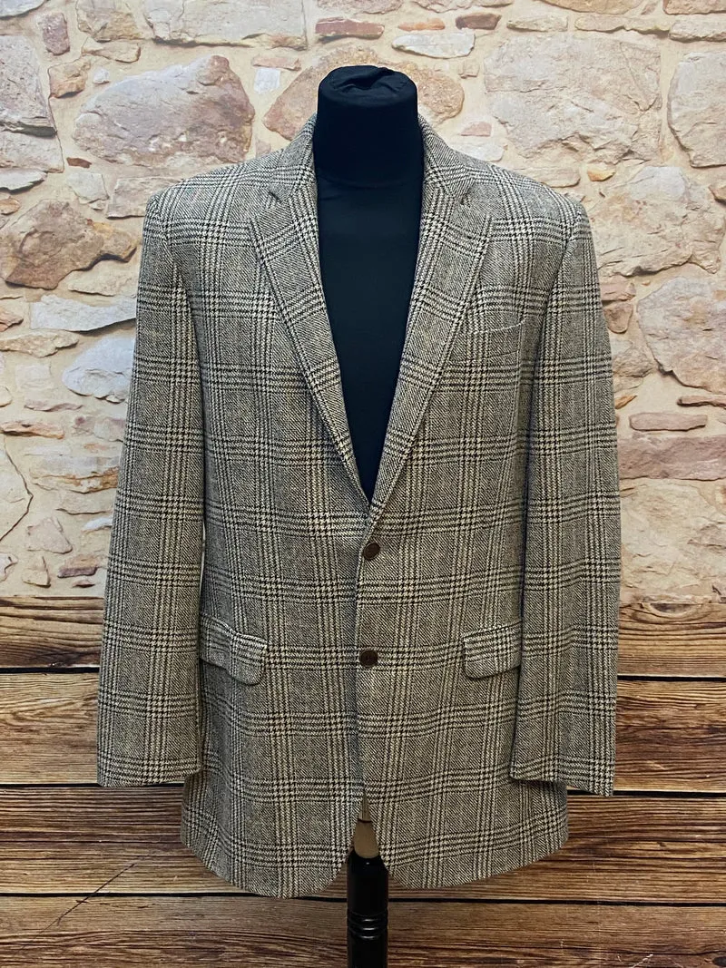 Kariertes Vintage Sakko in Braun/Beige, Größe 102