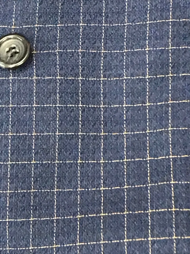 Kariertes Sakko in Blau, Größe 114, zweireiher