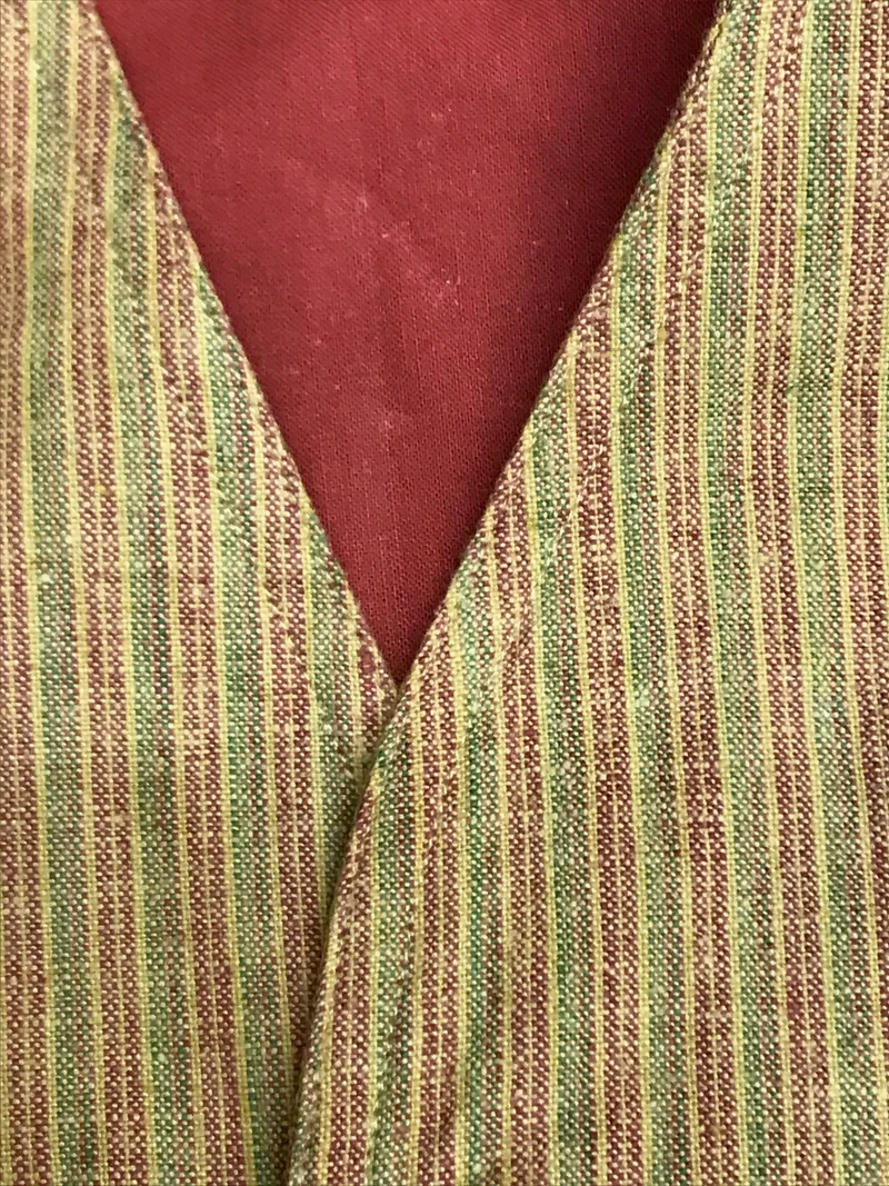 Herren-Weste Größe 56 – Vintage-Streifenlook in Senfrot & Olivgrün