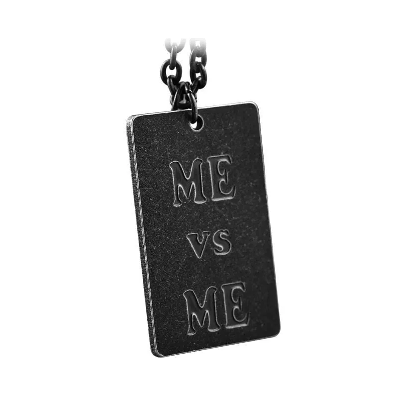 Herren Punk Letter Rectangle Halskette mit Hanteln