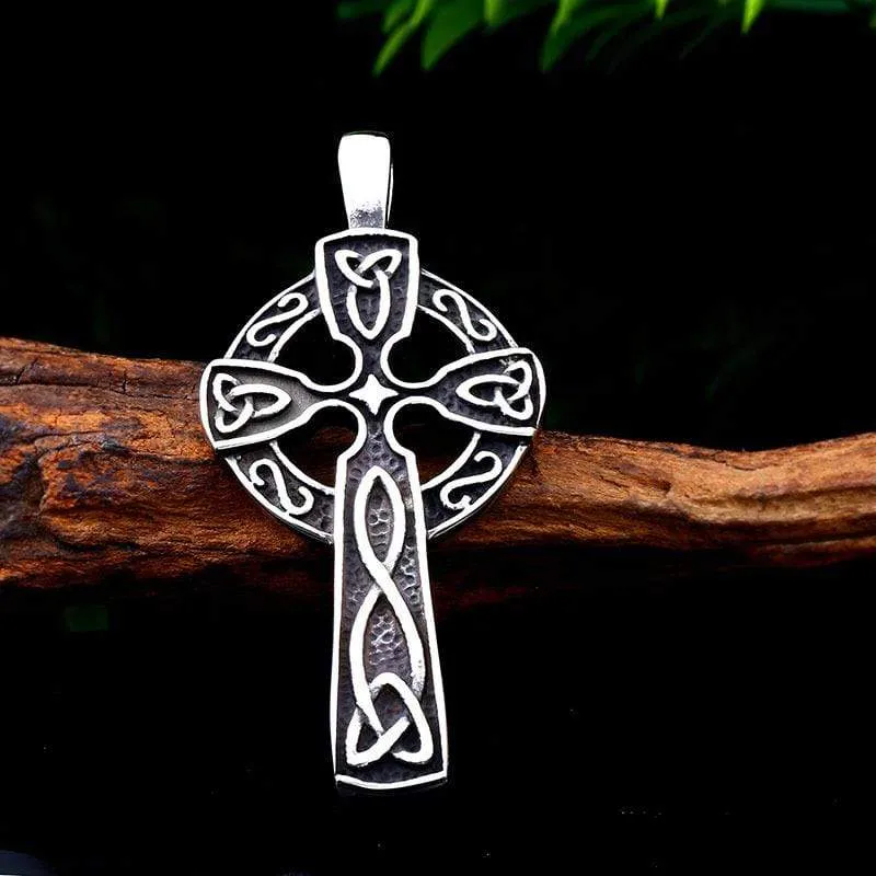 Keltische Punk-Knoten-Kreuz-Halskette für Herren