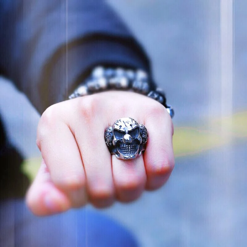 Gothic-Punk-Clown-Ring für Herren