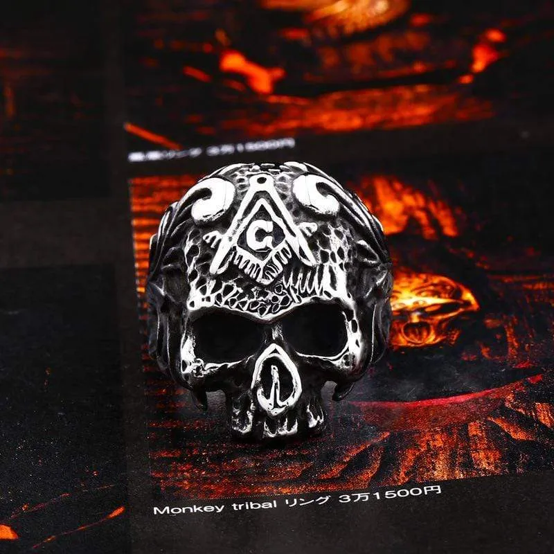 Gothic Punk Totenkopf Ring für Herren