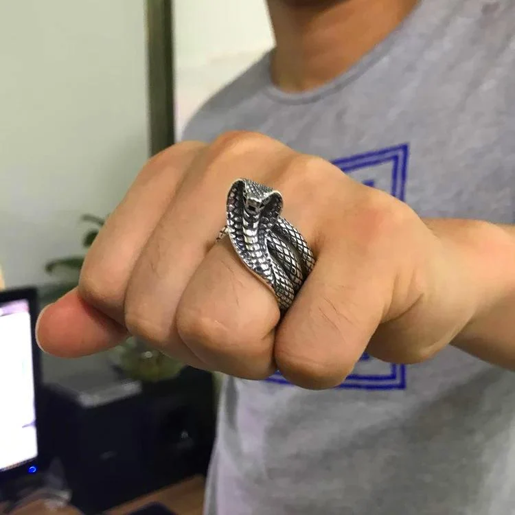 Punk-Kobra-Ring für Herren