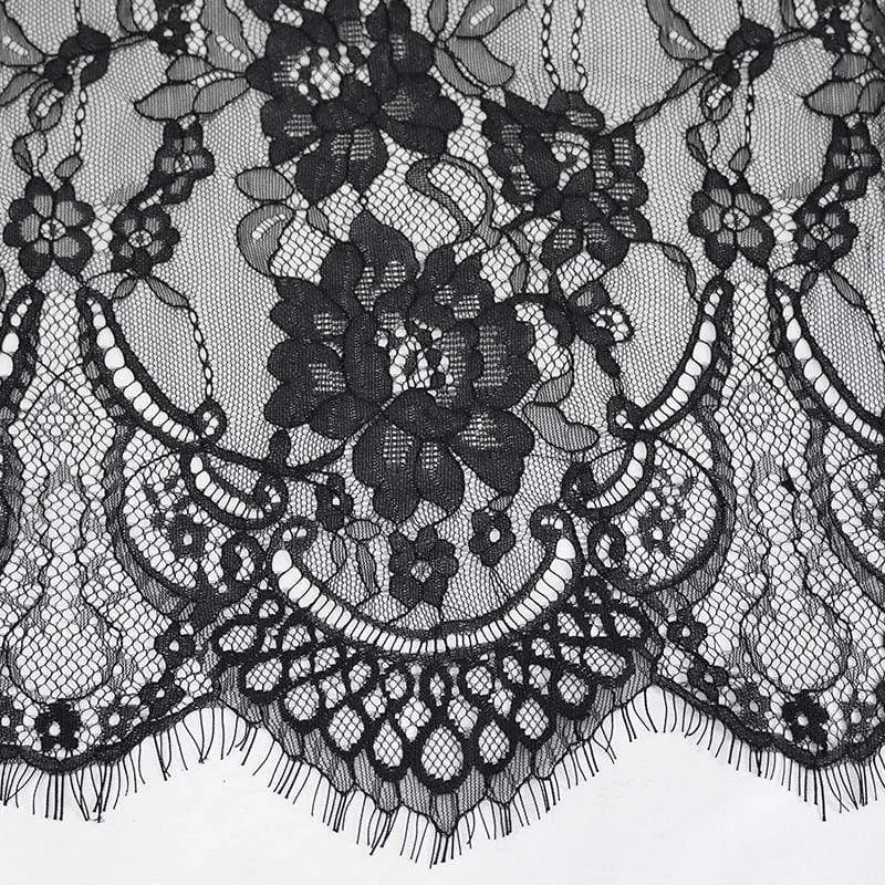 Vintage Vintage Gothic schwarz geschnürte, ausgestellte Hose