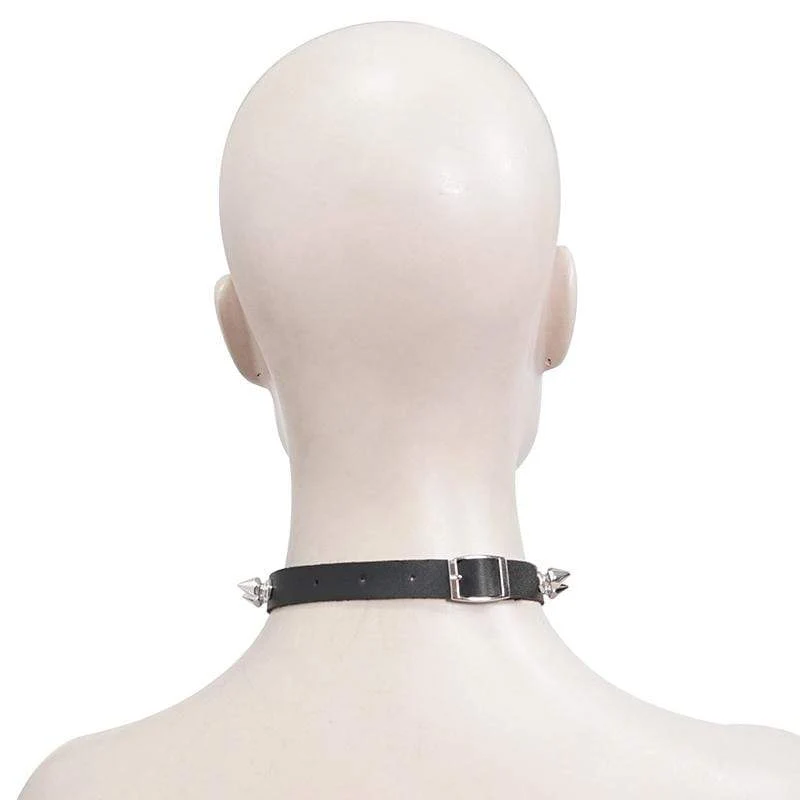 Frauen Punk Black Spike Nieten Halsband Halsband
