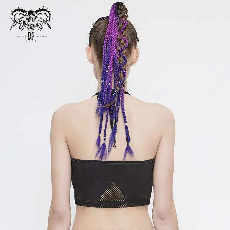 Frauen Gothic Black Schnür Bustiers Bikini Tops