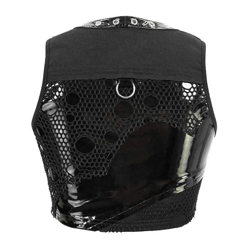 Frauen Gothic Punk ärmellose V-Neck Bustiers