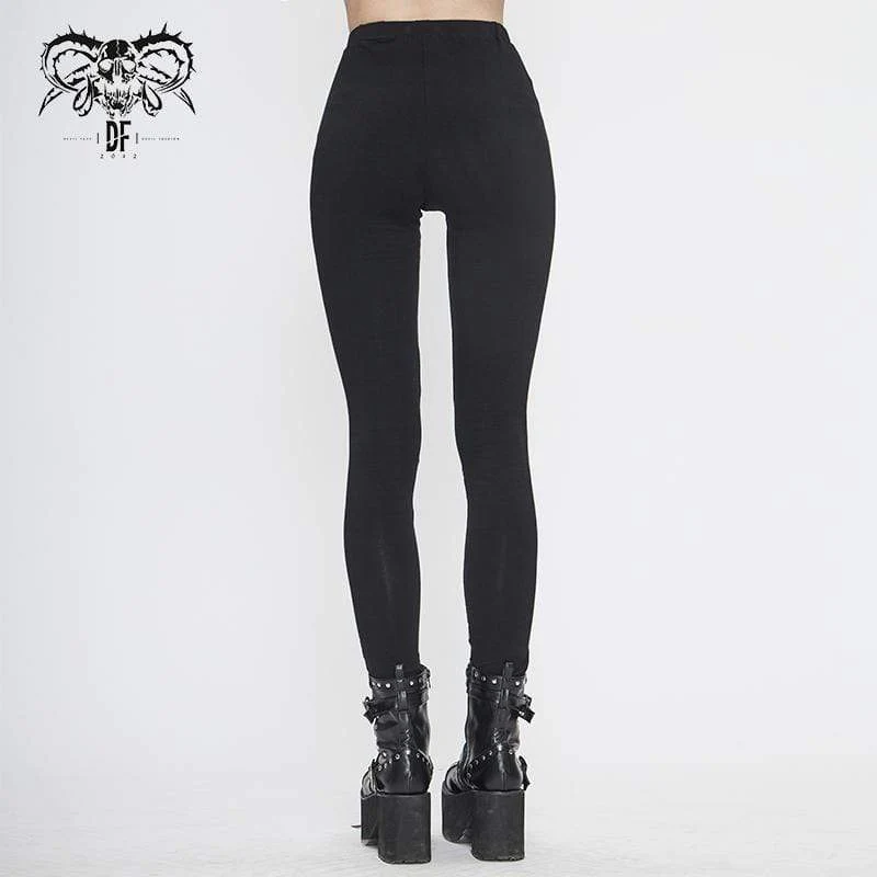 Damen Gothic Punk Skull Leggings