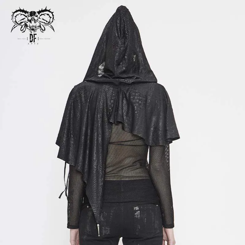 Frauen Gothic Punk Asymmetrical Short Hooded Cape