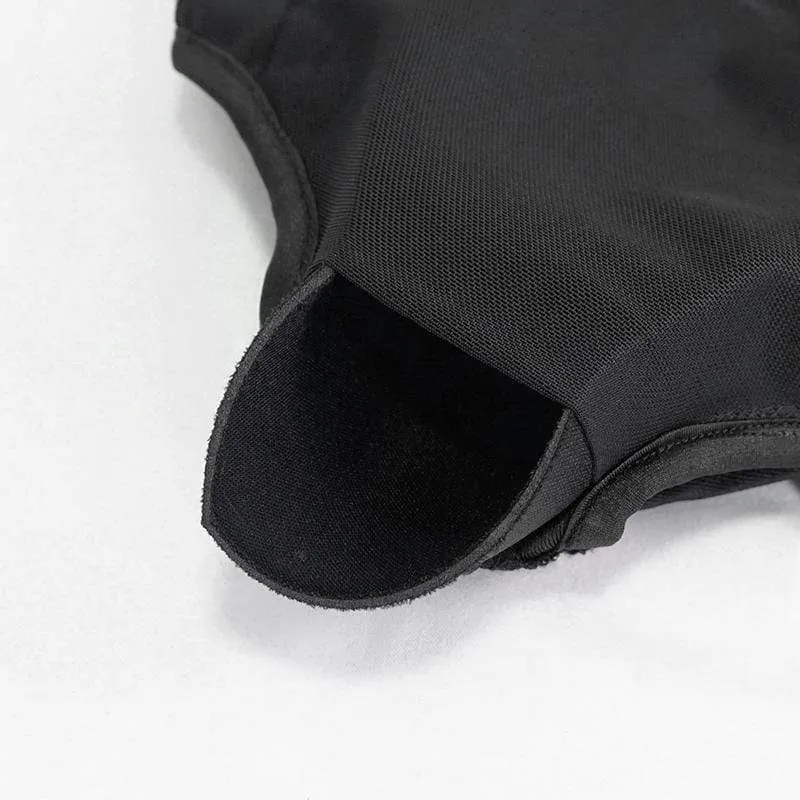 Damen Gothic Black Ärmelloser Trikot-Badeanzug