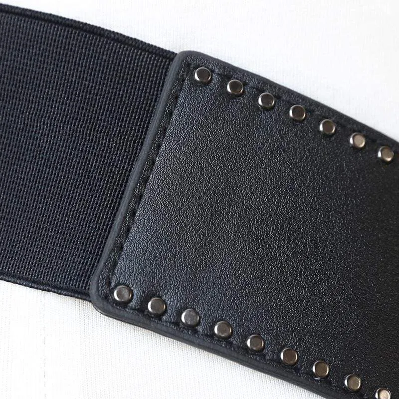Damen Punk Nieten Kunstledergürtel
