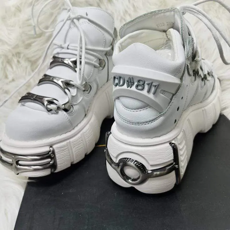 Frauen Punk Schnürplattform Schuhe