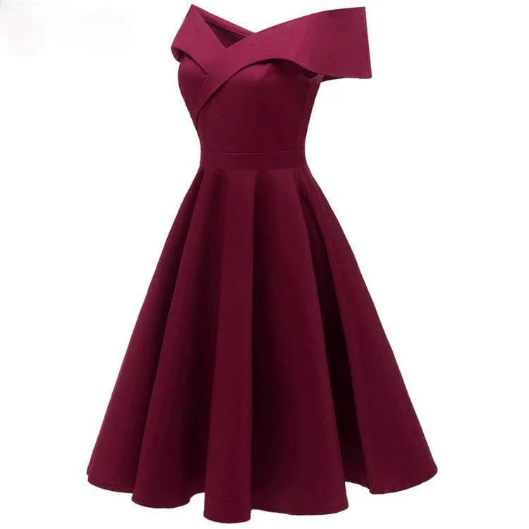 Damen Vintage Slim-Fit Partykleider