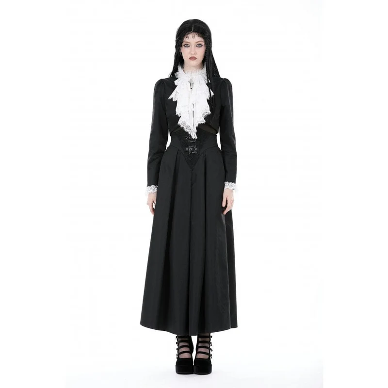 Damen-Jacke im Gothic-Stil mit Stehkragen und Rüschenkragen