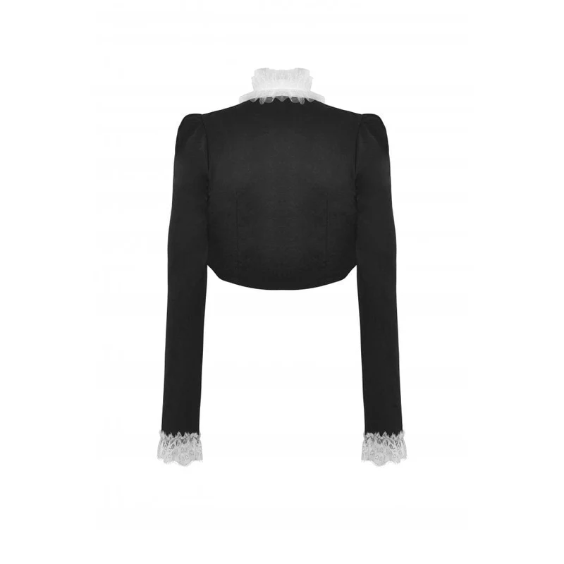 Damen-Jacke im Gothic-Stil mit Stehkragen und Rüschenkragen