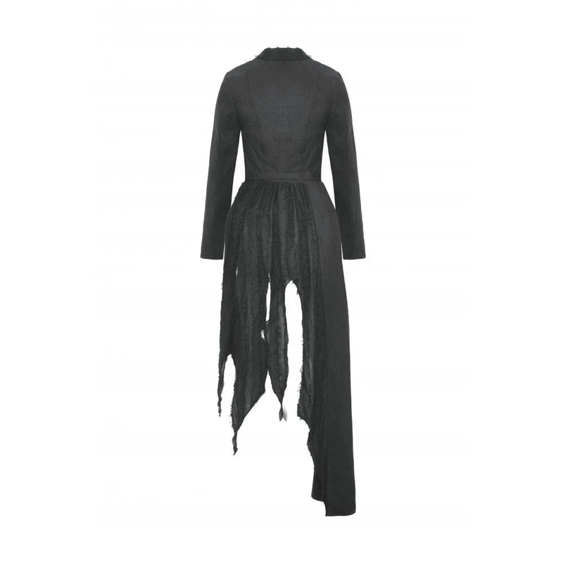 Unregelmäßiger Distressed-Punk-Mantel für Damen mit Gürtel