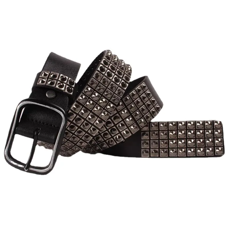 Herren Punk Full Nieten Ledergürtel