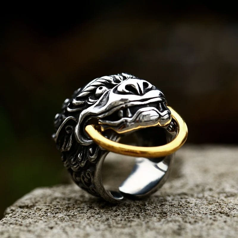 Herren Punk Gatekeeper Beast Ring