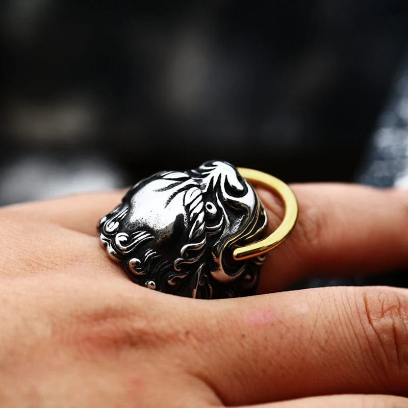 Herren Punk Gatekeeper Beast Ring