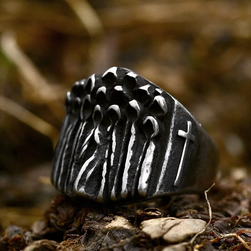 Herren Punk Death Cloak Ring