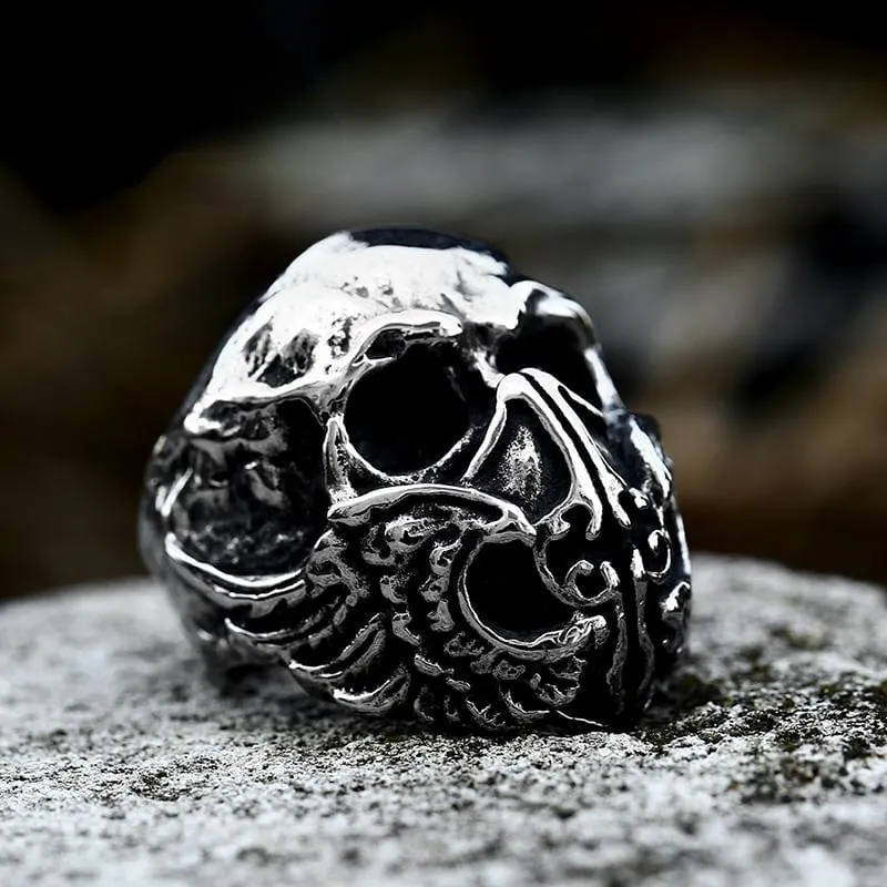 Herren-Punk-Schädel-Kopf-Ring