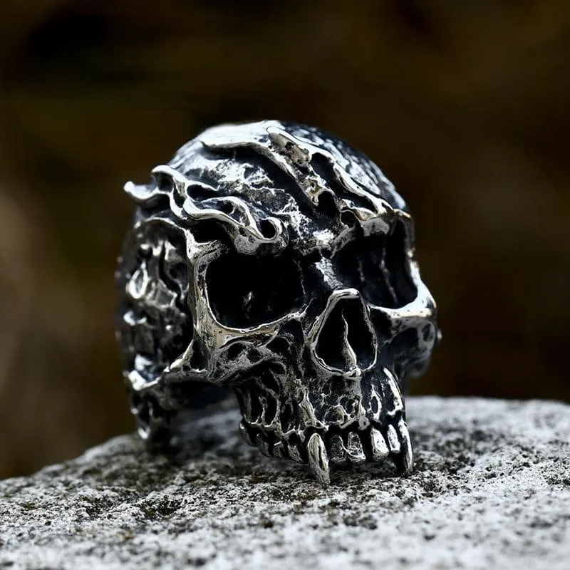 Herren-Punk-Schädel-Kopf-Ring