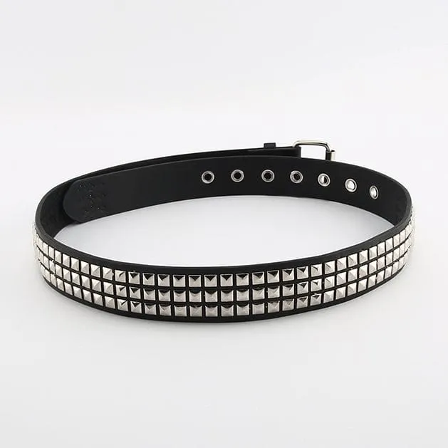 Damen Punk Rivets Kunstledergürtel mit Metallkette