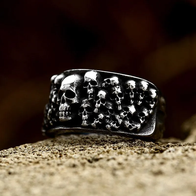 Herren-Punk-Schädel-Kopf-Ring