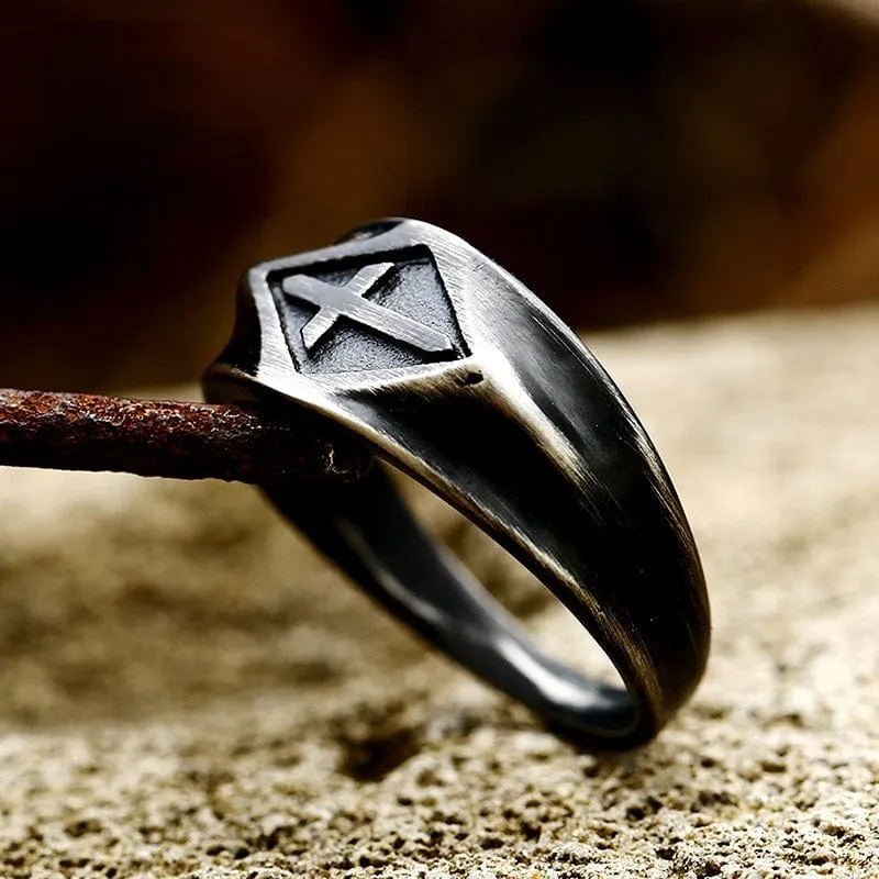 Herren Punk Vintage Kreuz Ring